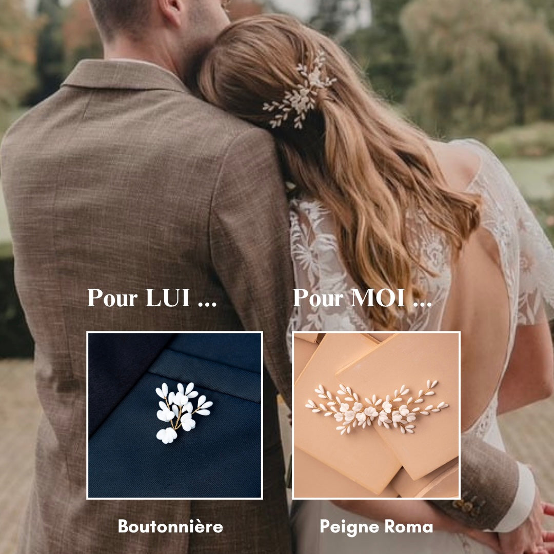 Coffret Duo Peigne Roma + Boutonnière Roma