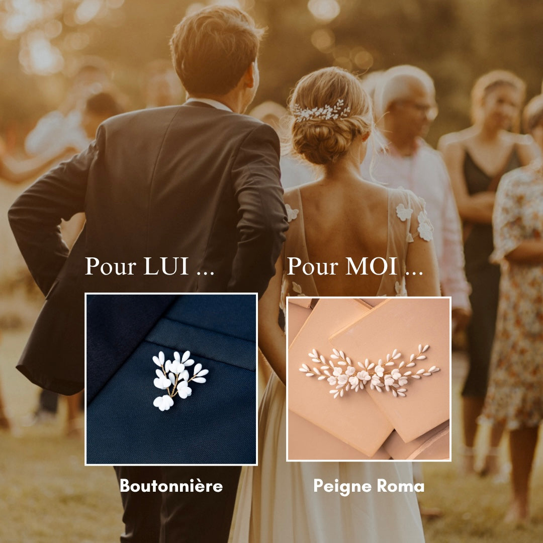 Coffret Duo Peigne Roma + Boutonnière Roma