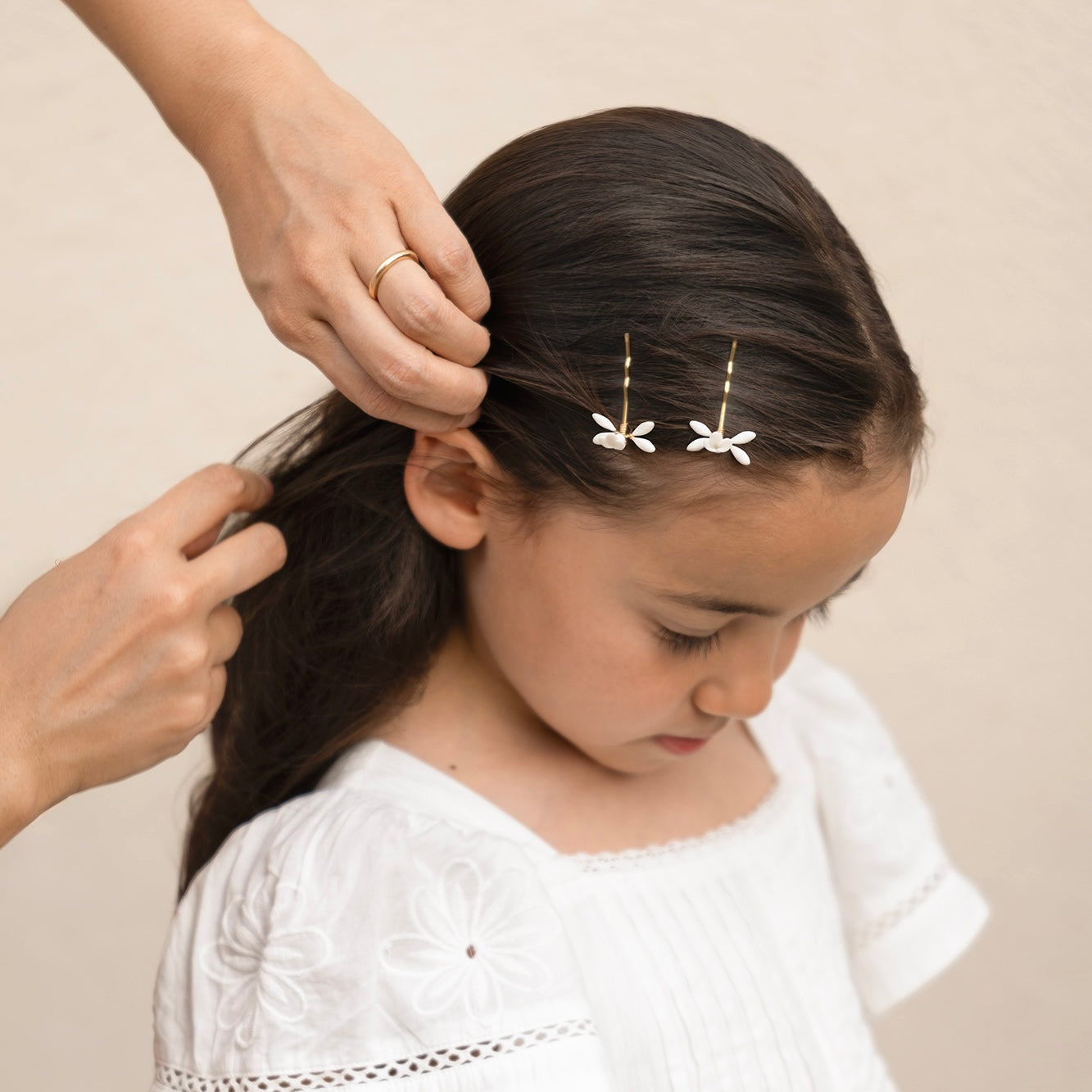 Set 2 barrettes Enfant Rose