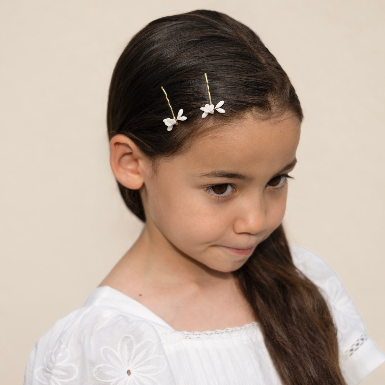 Set 2 barrettes Enfant Rose